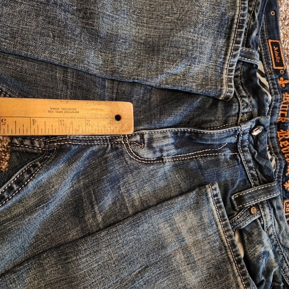 ROCK REVIVAL Women's Adaliz Easy Boot Cut Jeans Rhinestones Plus Size 36 x 30 - Picture 13 of 13